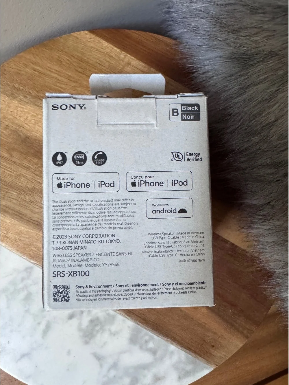 Sony SRS-XB100 Compact Bluetooth Wireless Speaker - Black (Model YY7856E)